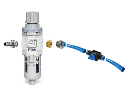 Anschlussset mit Filterregler und Manometer für PTM Antriebe