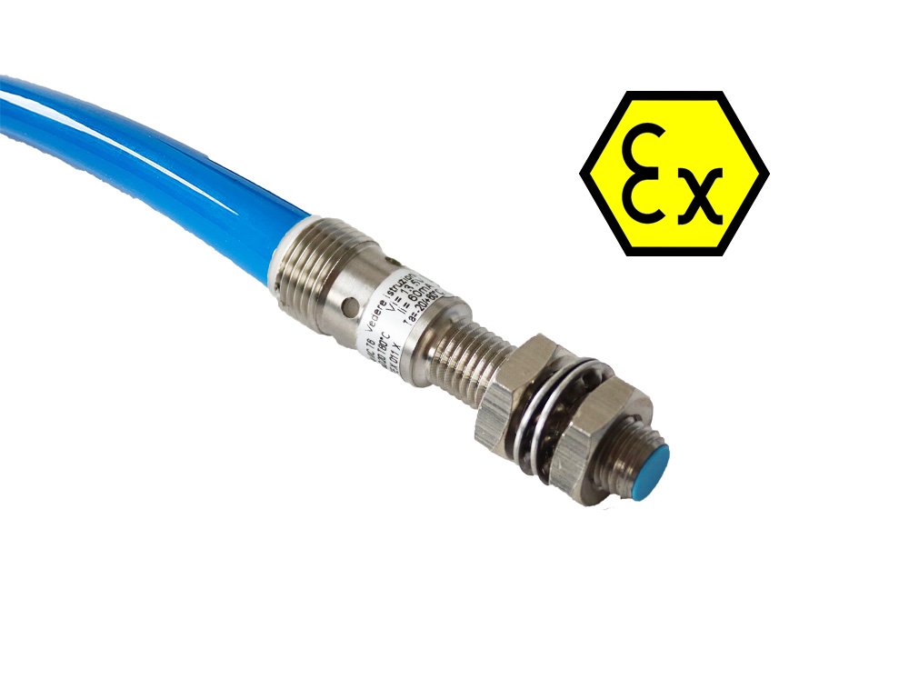 Drehzahlsensor NAMUR 3 Leiter, mit 5m Kabel, IP68, ATEX II 3GD Zone 2;22